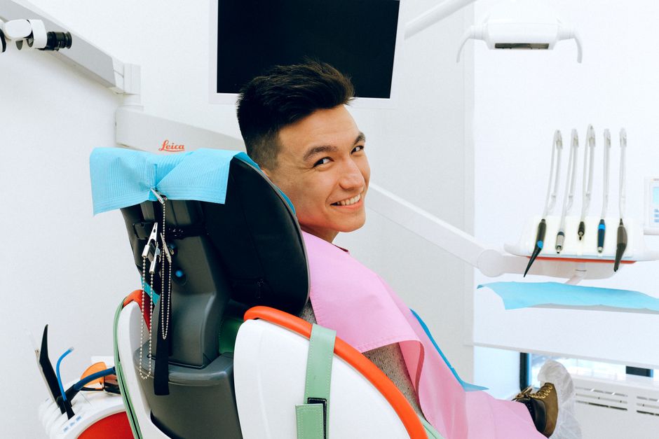 Patient smiling after cosmetic dental treatment